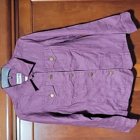 bagatelle Jackets & Blazers - Bagatelle Size‎ 10 Linen Button Down  Lightweight Jacket Plum Color
